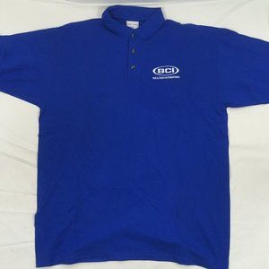 * new Anvil mens XL blue short sleeve polo shirt with company logo